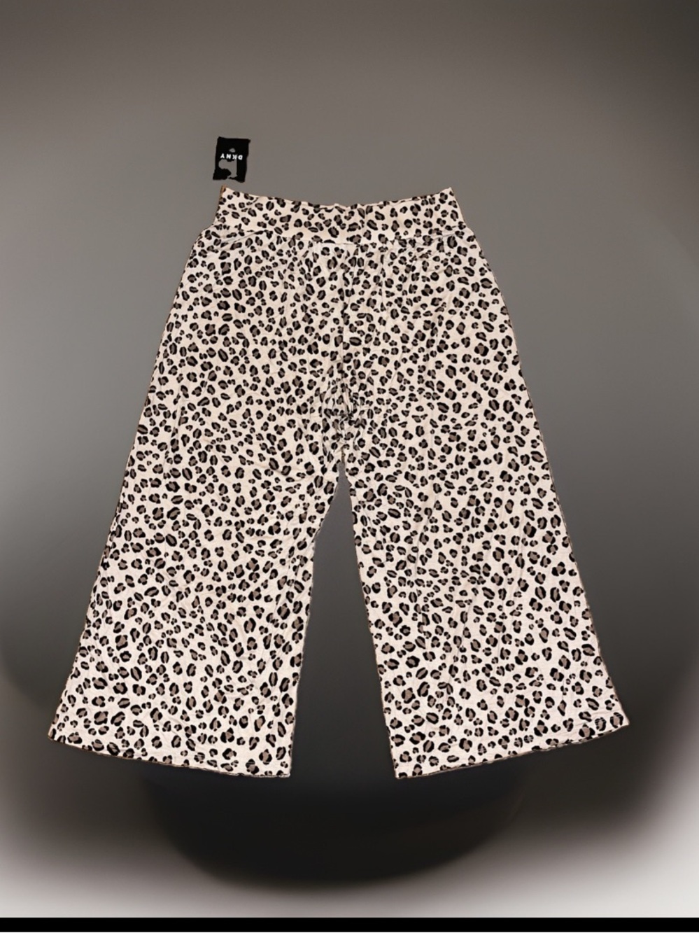 DKNY- ANIMAL PRINT WIDE leg/Cropped LOUNGE ELASTIC WAIST PANTS-XL (Bottoms) NWT